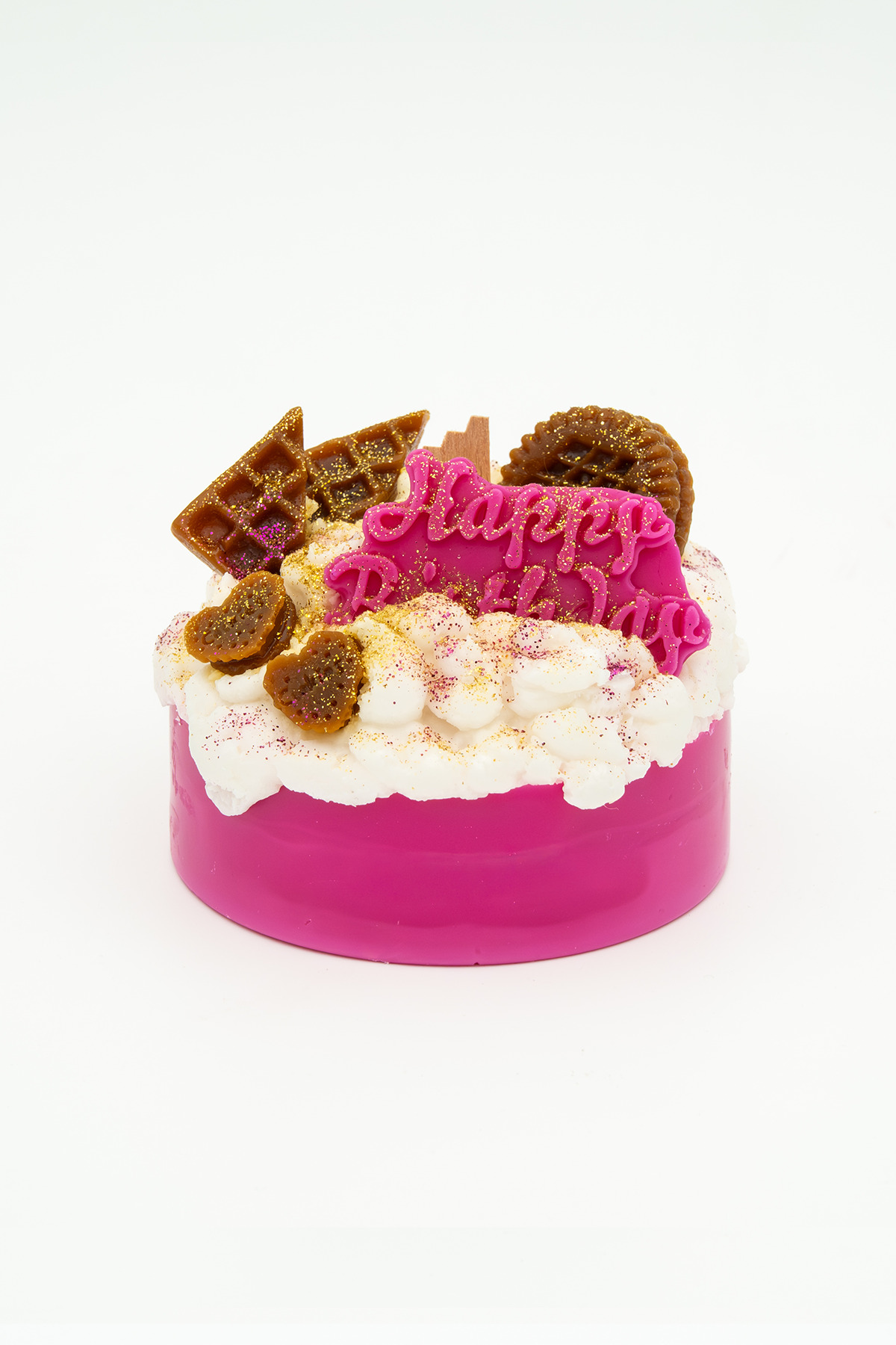 Happy Birthday Vanilya Kokulu El Yapımı Soya Mum 250g, Pembe