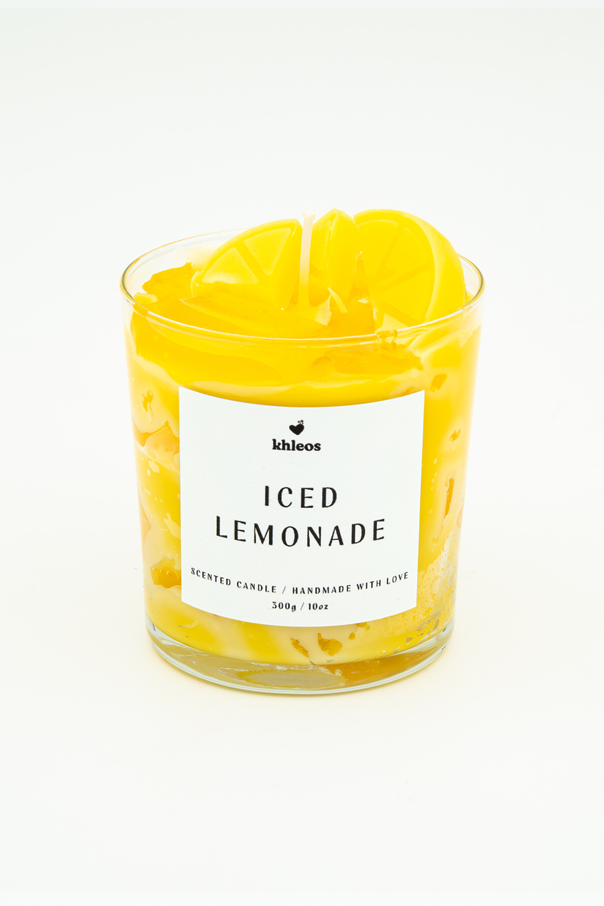 Iced Lemonade Limon ve Bergamot Kokulu Sarı Mum, 300 g, 9x7 cm | Kokulu Dekoratif Mum