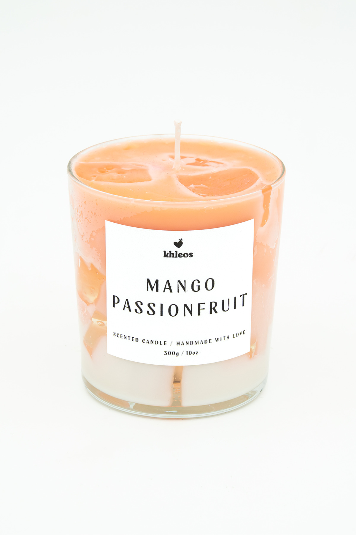 Mango Passionfruit Egzotik Meyve Kokulu Turuncu-Beyaz Mum, 300 g, 9x7 cm | Kokulu Dekoratif Mum