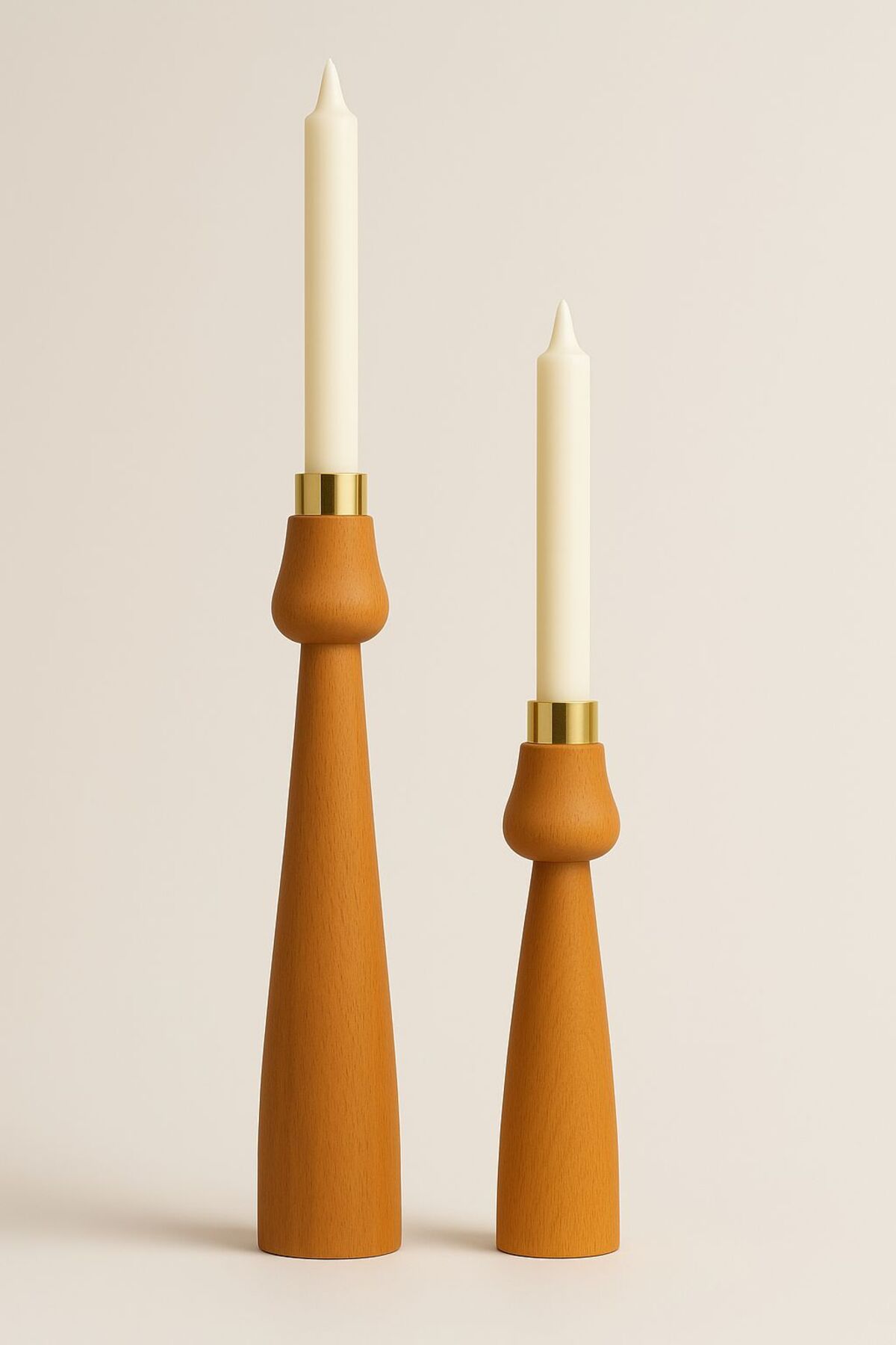 Elysia Şamdan Mumluk 2’li Set 9x9x25CM Gold